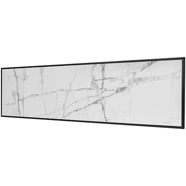 Отопительная панель STOUT WHITE STONE SCT 120*30 белый гранит / черный корпус